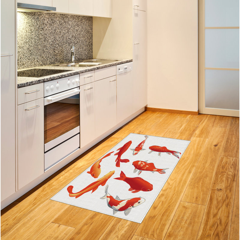 Fish High Density Long Fiber Poly Threads Decorative Area Rug Carpet, Rectangle 2'7" x 5'