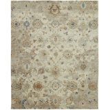 Stillings Wool Floral Area Rug in Ivory