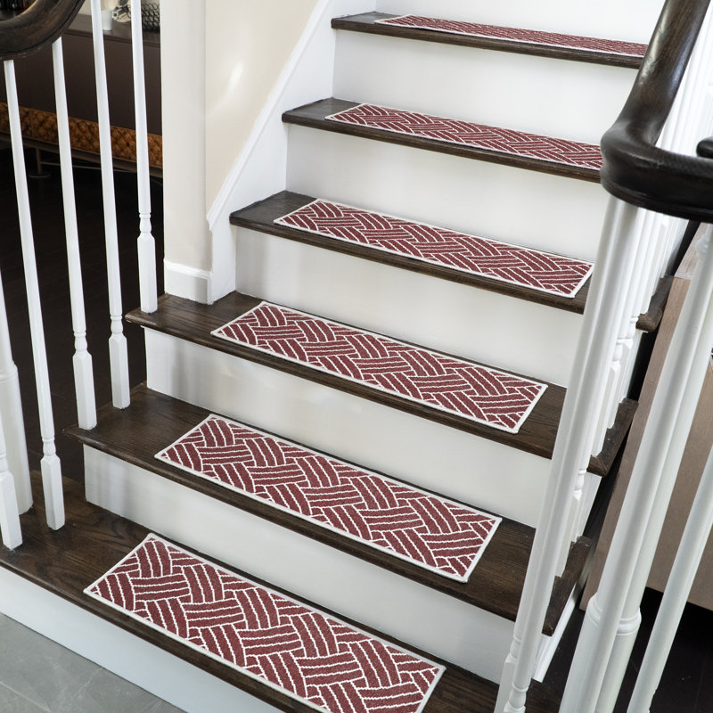 Tapis d'escalier intérieur antidérapant Rizwan, Marron