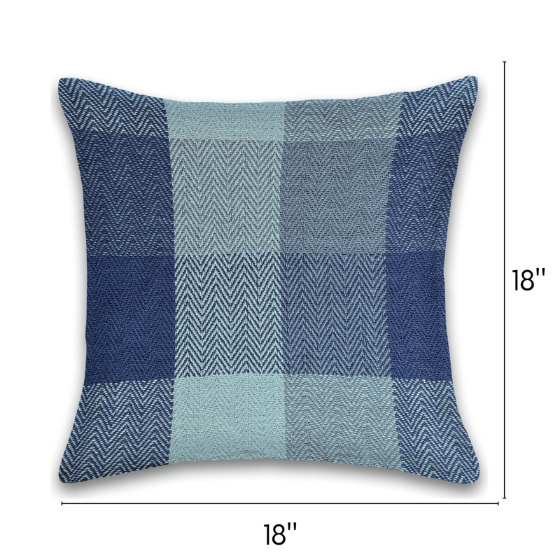 Housse et insert de coussin en coton  Square, Bleu marine