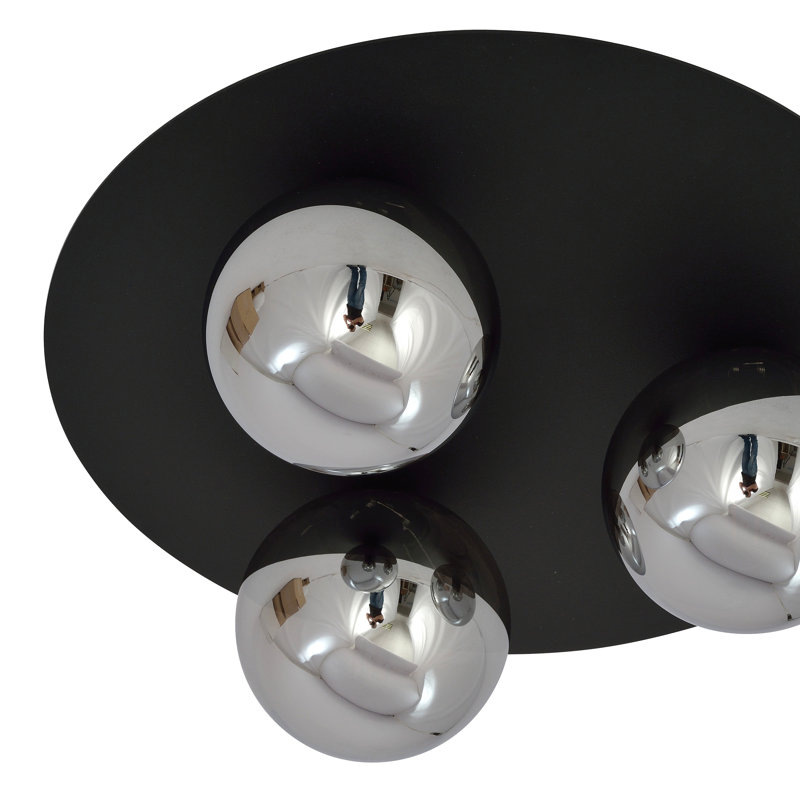 Belkis 3-Light 16cm Spotlight, Graphite, 37cm H x 70cm W x 65cm D