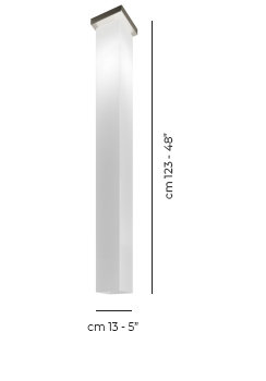 Tubes Ceiling Lamp 60 Smoky Transparent Matt Nickel E26 Ul, 48" H x 5" W x 5" D, Glossy White