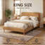 Base de lit double avec tête de lit ajustable Boucle, base de lit tapissier avec lattes en bois, lit double silencieux, pas de sommier requis, assemblage facile,-132418179-132418183