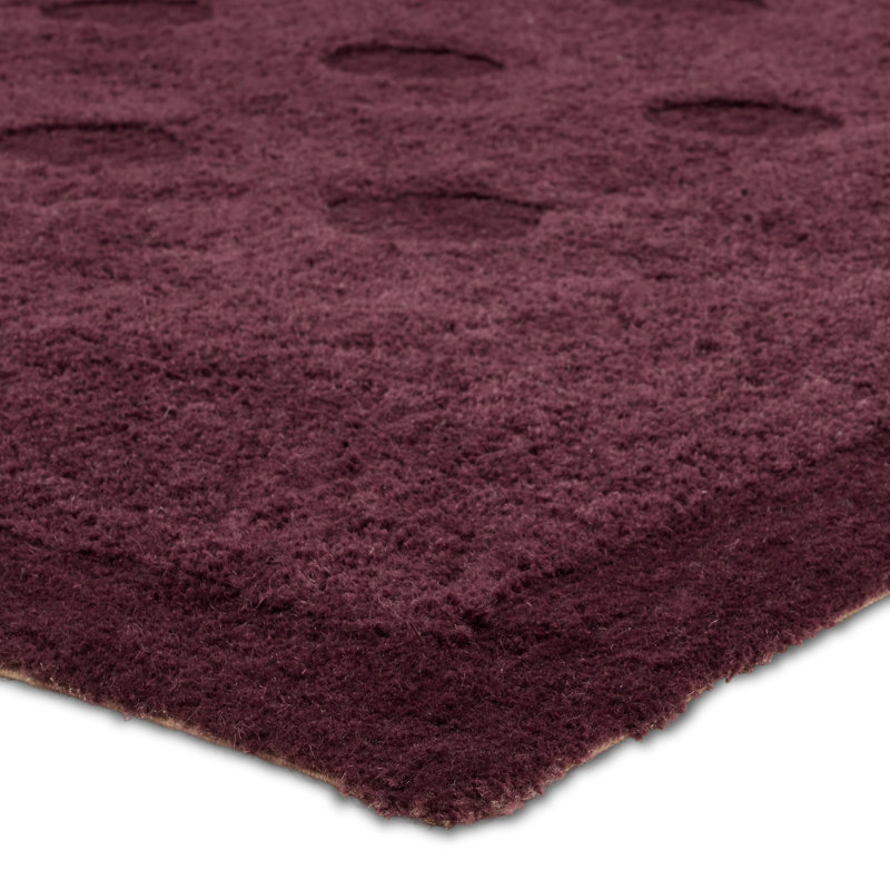 Pelagia Handtufted Washable Wool Blend Solid Purple Area Rug, Rectangle 6' x 9'