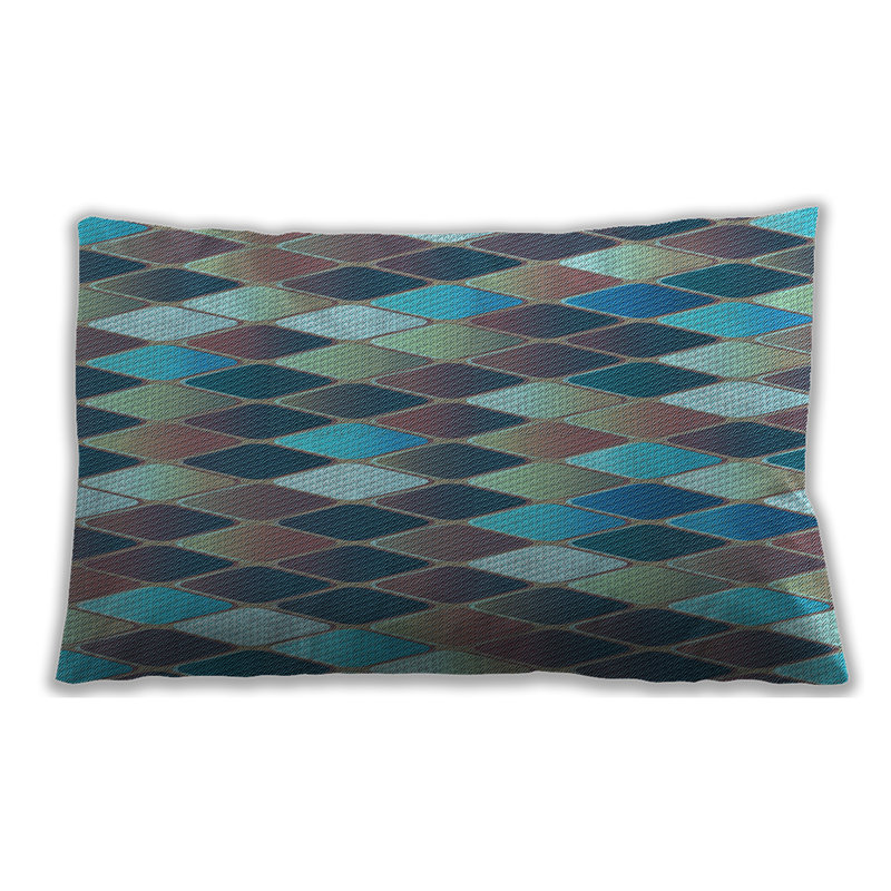 Patterned 95 Throw Pillow, Synthetic, Green