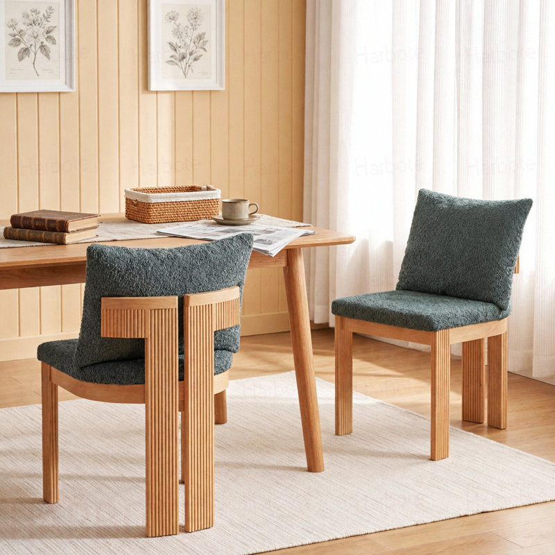 Ensemble de 2 chaises de salle à manger d'intérieur Boucle, Vert