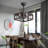 18Inch Caged Ceiling Fan With Lights Remote Control For App