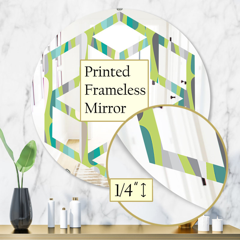 Miroir mural Hexagon Star Luxury Drops II, H 31,5 po x l 31,5 po, Gouttes hexagonales abstraites