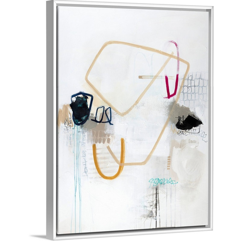 Reproduction d’art sur toile, "amusant amour" par B. Robert, H 42 po x l 32 po x P 1,75 po, Cadre blanc