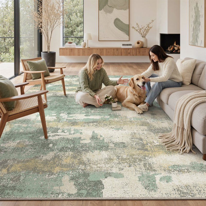 Tapis Pavelina, Green, Rectangle 6 pi x 9 pi