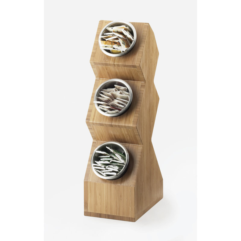 Bamboo 3-Cylinder Vertical Flatware / Condiment Display