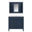 Meuble-lavabo 36 po avec armoire à pharmacie, armoire de rangement moderne avec 2 portes à fermeture douce et 4 tiroirs, meuble-lavabo simple-115898855