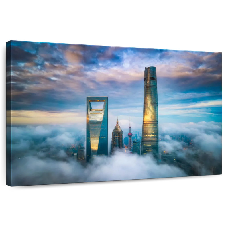 Lilie Lujiazui Skyscrapers, 8" H x 12" W