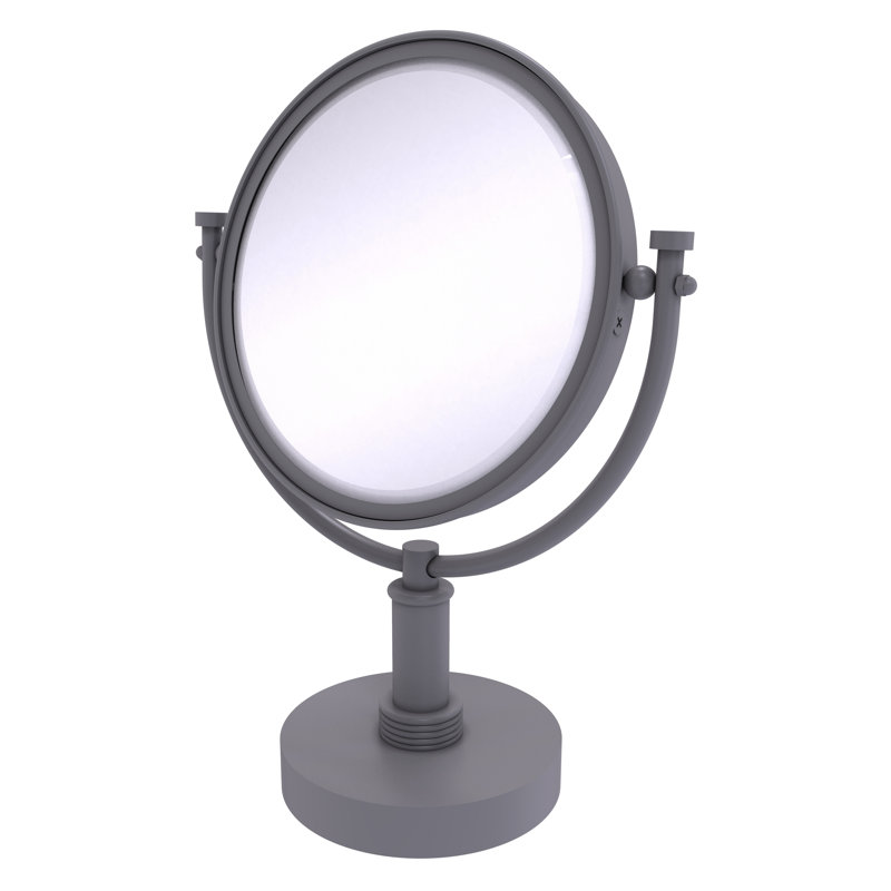Miroir grossissant moderne et contemporain, 5X, Gris mat