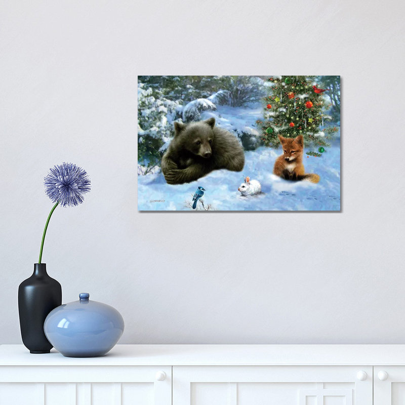 Woodland Playmates - Wrapped Canvas Print, 30.48 cm H x 45.72 cm W