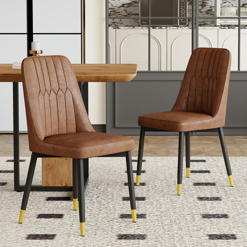 Ensemble de chaises de cuisine et de salle à manger rembourrées en similicuir Modern, 2