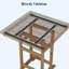 Table de bar 31,5 po carrée en PEHD à grain de bois pour l'extérieur, table de pub H 39,6 po avec trou pour parasol-1384718808