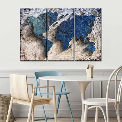 «Carved World Map», reproduction sur toile
