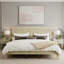 Natural Solid Wood Platform Bed with Woven Rattan Headboard, Bed Frame for Coastal, Boho & Farmhouse Bedrooms-2100772619
