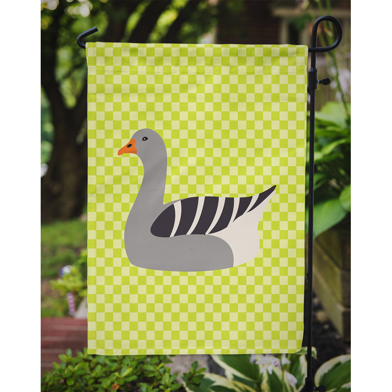 Pilgrim d’oie 2 côtés en polyester 15 x 11 po drapeau de jardin, Vert