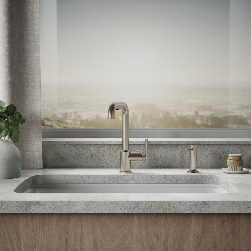 Distributeur de savon Kohler Contemporary Design, Nickel poli vibrant
