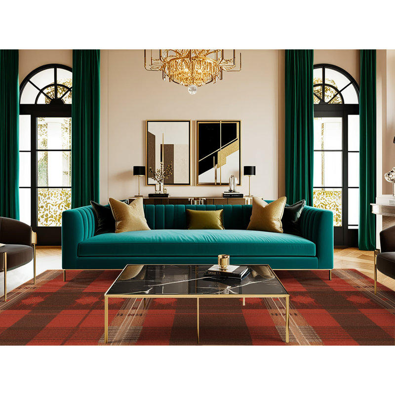 Tapis lavable à carreaux rustiques style Sud-Ouest, Carré 3 pi