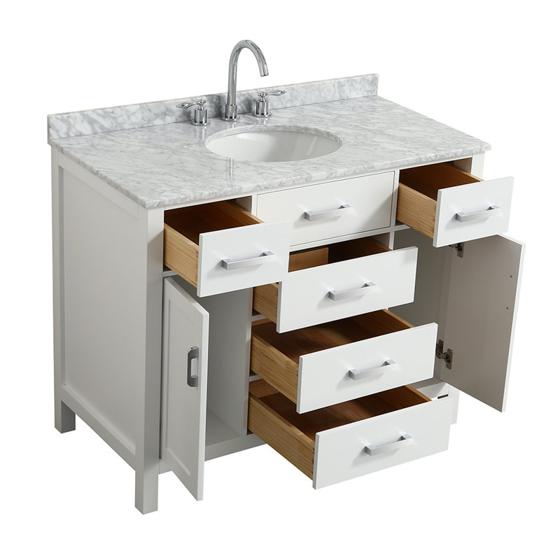 Ensemble de meuble-lavabo simple 43 po Bristol, Blanc
