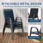 Ensemble de 6 chaises de patio pour l'extérieur, empilables en tissu Textilene