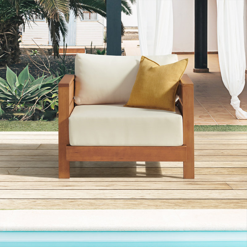 Barton Weather Resistant Patio Outdoor Arm Chair with Stain-Resistant and Fade-Proof Cushions