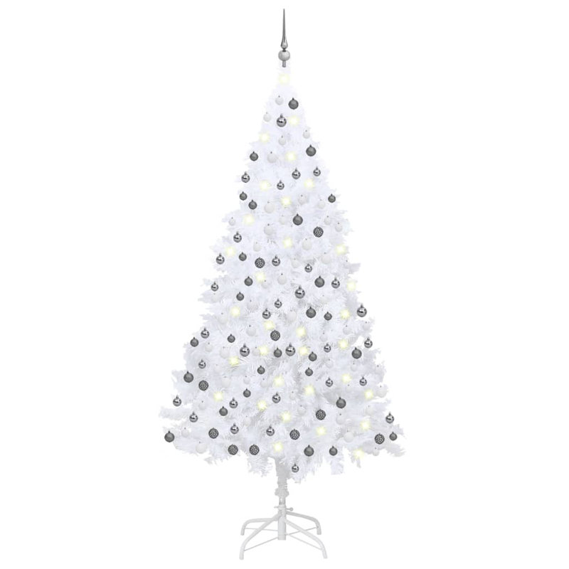 Artificial Christmas Tree with LEDs&Ball Set, 6.89ft H