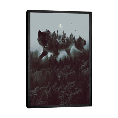 Noctivagant Black Wolf - Print on Canvas