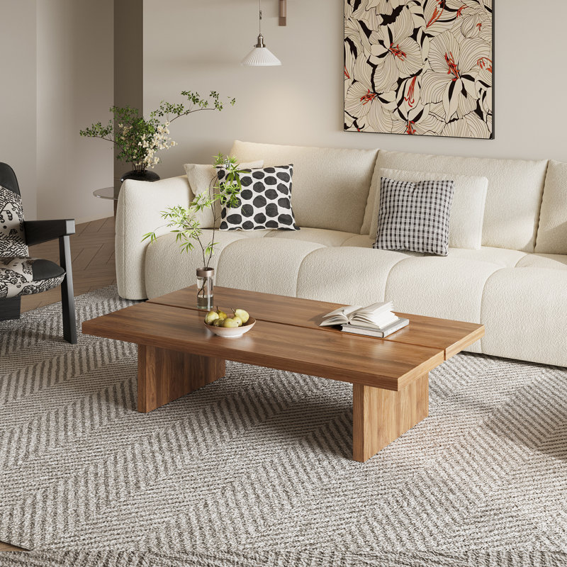 47.2" Inch Rectangular Coffee Table, Brown