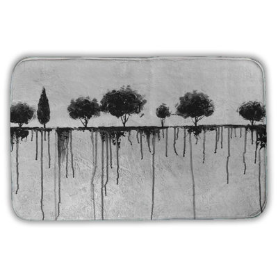 Ink bleeding trees Bath Mat with Non-Slip Backing - Quick Dry Memory Foam Bathroom Rug - Absorbent - Modern Plush Spa-Style - Machine Washable