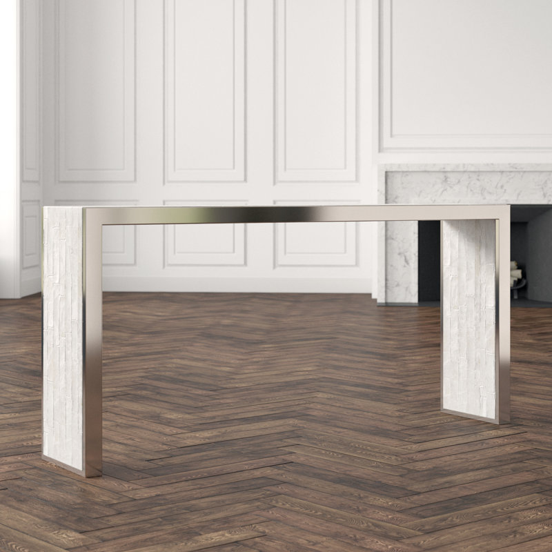 Melange 72'' W Stone Console Table