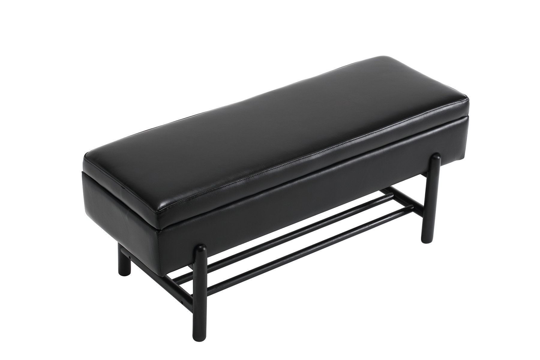 Latitude Run® Faux Leather Solid Wood Storage Bench Wayfair