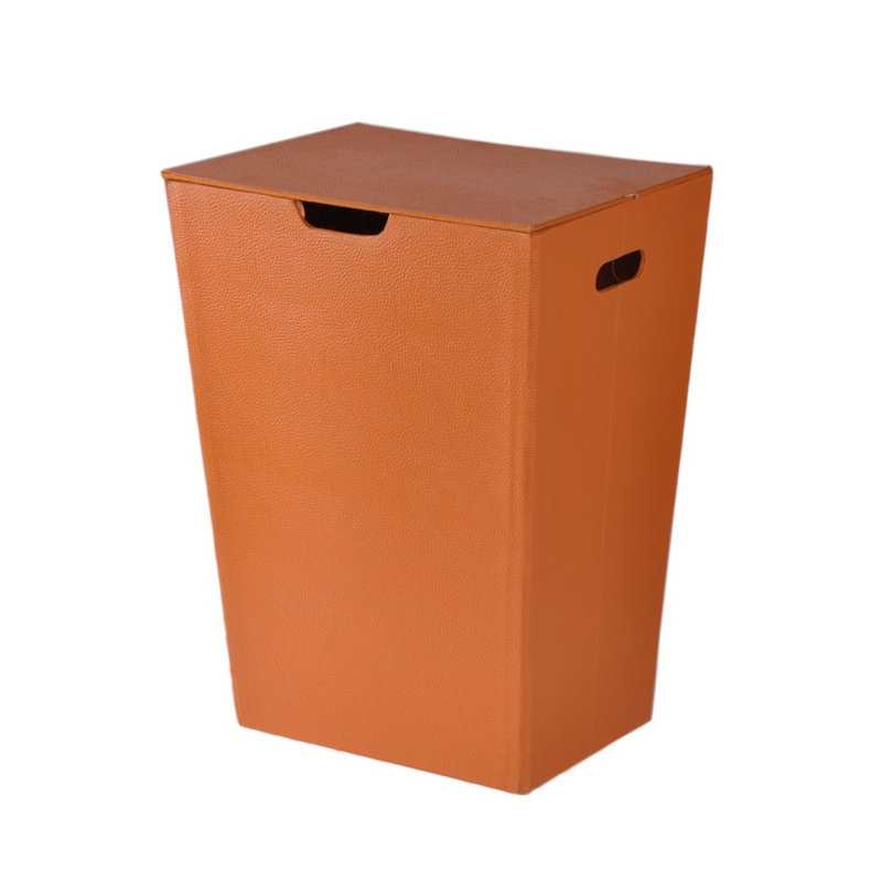 Okanogan Plastic Laundry Hamper with Handles, Orange