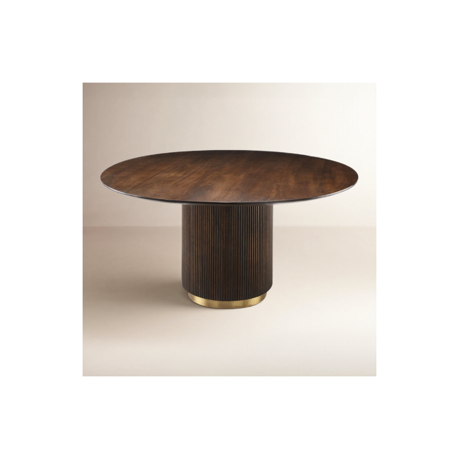 Rylee Modern Dining Table, Black/Gold, Brown