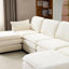 Cloud Comfort 4 modulaire avec profondeur de 136 po, 2 coussins décoratifs, velours côtelé respirant, structure en bois, pour 4 sièges de détente à la maison, confort semblable à un nuage beige, mousse haute densité, salon et appartement-1748783602
