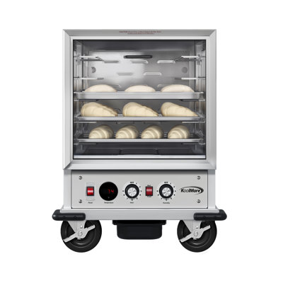 Armoire de maintien / d'épreuvage chauffée de 33 po de taille commerciale non isolée avec porte en verre et capacité de 12 casseroles en argent (km-chp12-slgl)