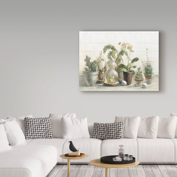 Gracie Oaks Greenhouse Orchids On Shiplap On Canvas by Danhui Nai Print ...