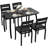 5-Piece Dining Set, Dining Table Set for 4, Table & Chair Set for Home, Apartment w/ 4 Chairs, Padded Seats & Backrests, Metal Frame, Space-Saving Design, Smooth Easy-to-Clean Surface-53484290-53484296