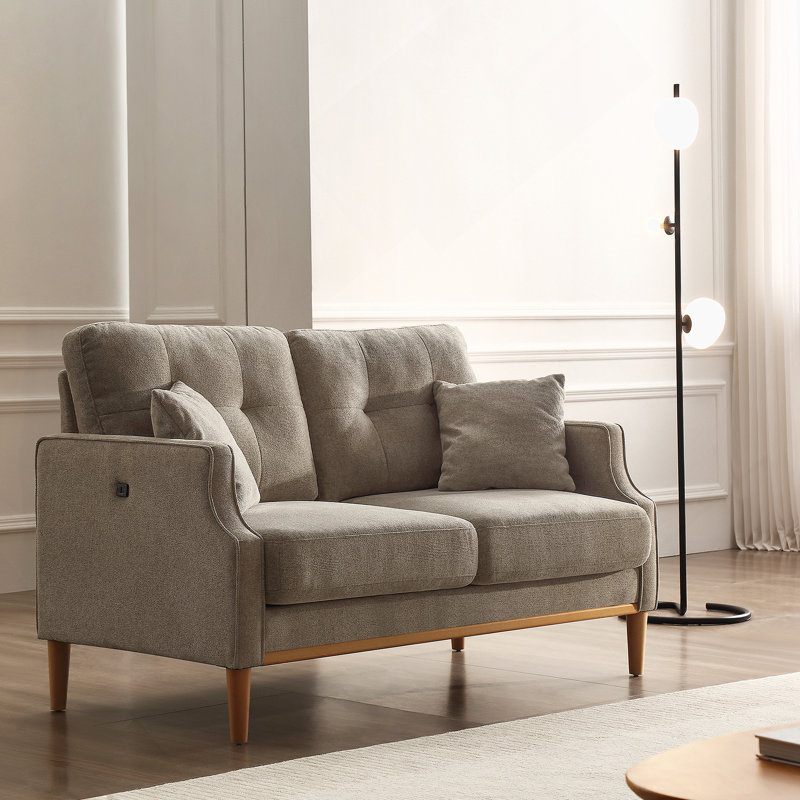 Causeuse avec charge USB, Crème, crème