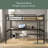 Metal Queen Size Loft Bed With Power Outlet And LED Lighted, Space-Saving, Noise Reduced
