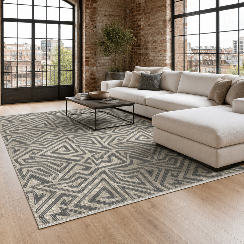 Trellis Cotton and Chenille Flatweave Area Rug, 100 x 200 cm
