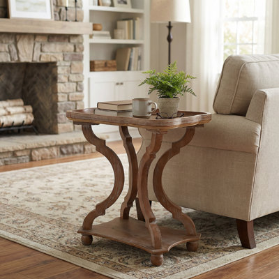 Table de bout à tréteaux avec rangement