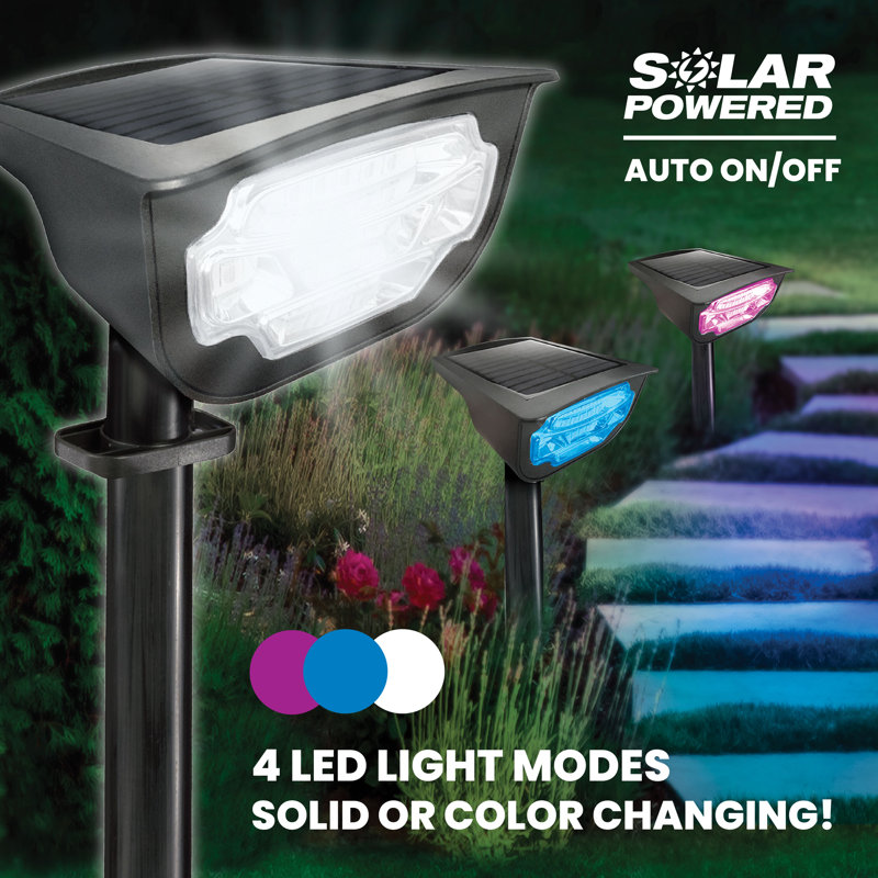 Bell + Howell Solar Powered Color Changing LED Pathway Lights, 8 Pack