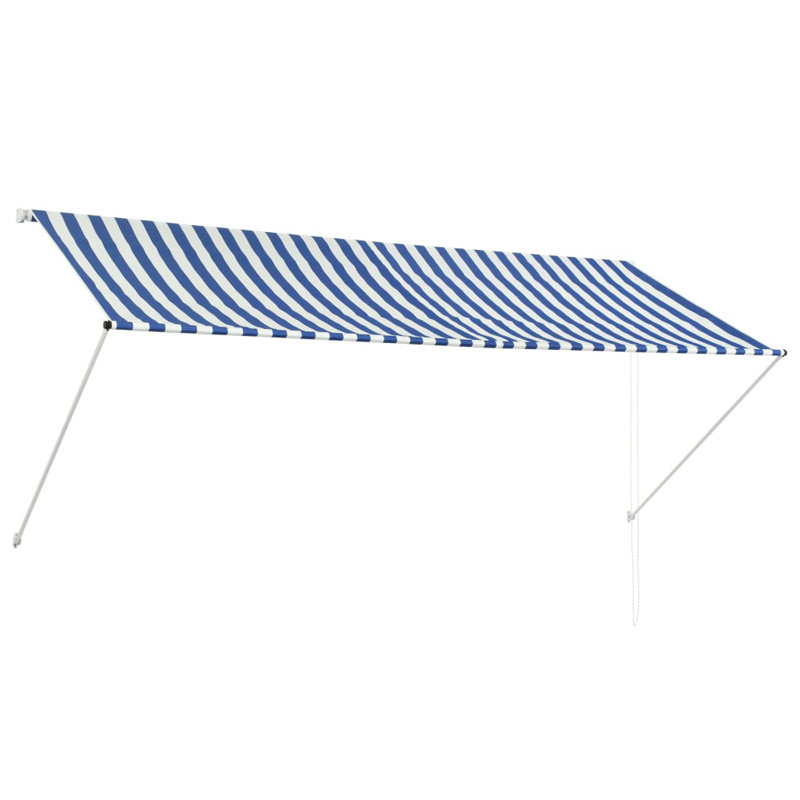 Terah Retractable Awning, Blue/White, 300 x 150cm