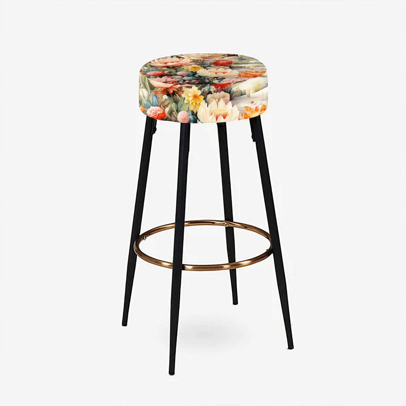 Impression artistique - ensemble de 2 tabourets de bar à motif floral