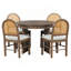 Ensemble de table de salle à manger extensible 5 pièces pour 4 personnes, ensemble de table de salle à manger extensible rétro avec 4 chaises rembourrées, ensemble de table de cuisine et chaises pour salle à manger et cuisine TREXM-133403320-133403322-133403328-133403330