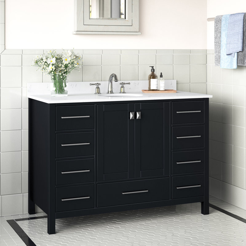 Ensemble de meuble-lavabo simple 48 po Irene, Noir